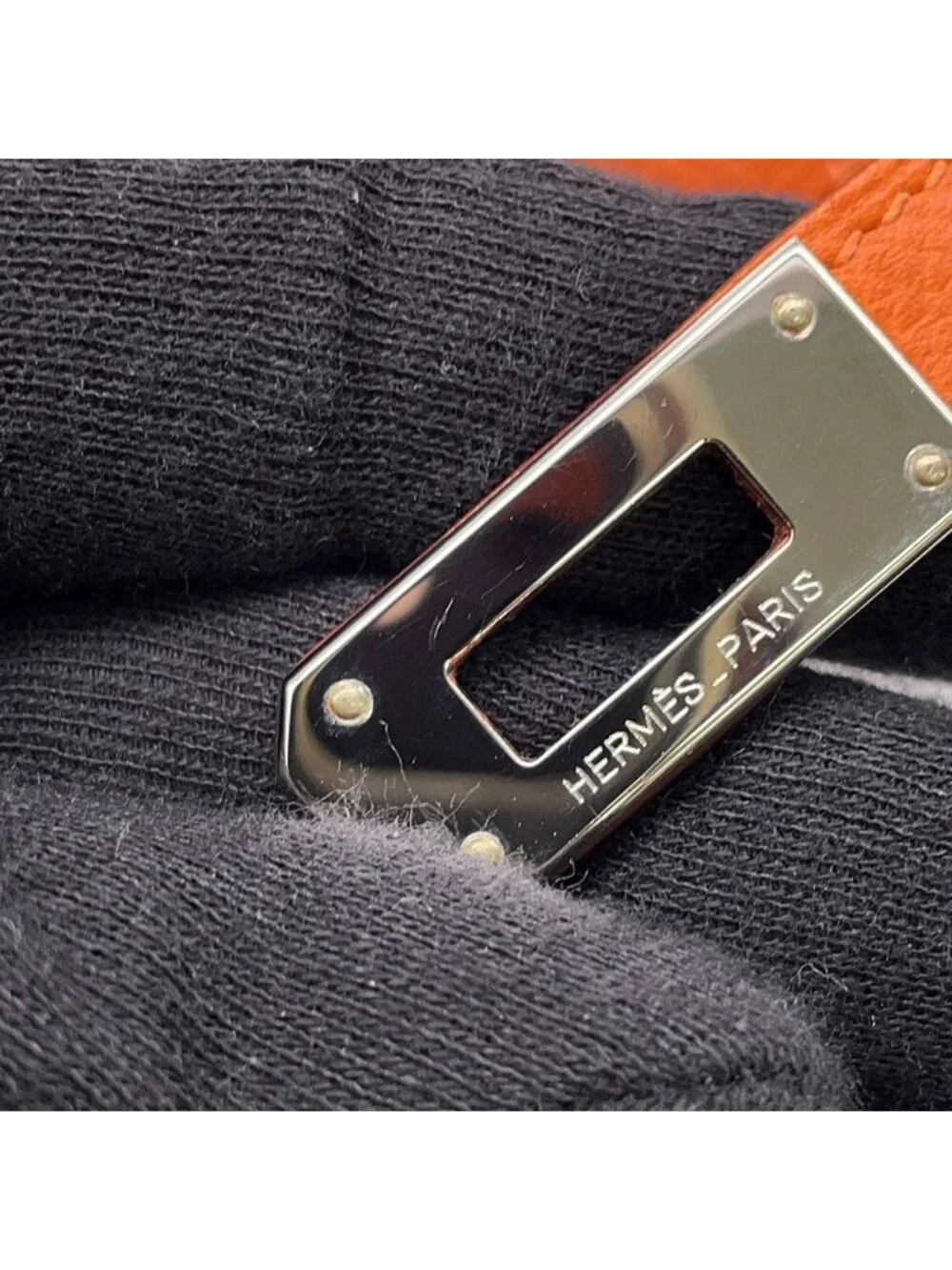 Hermes Wallet Kelly Long Orange Silver Epsom